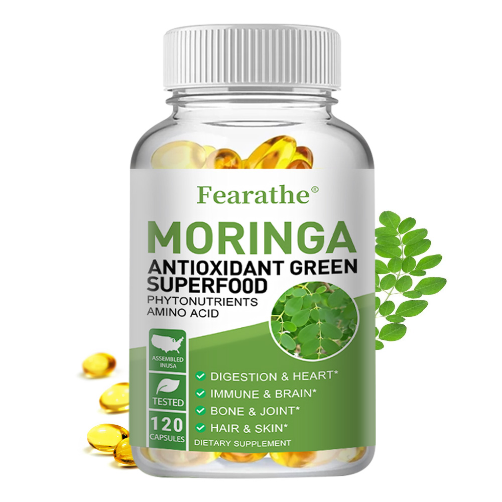 Moringa Leaf Powder - كبسولات المورينجا العضوية 1000 ملغ، مكمل