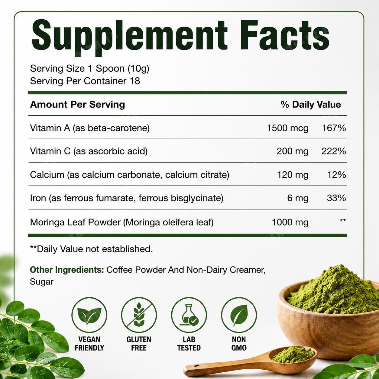 مسحوق مزيج أوراق المورينجا من  - مراجعة Moringa Leaf Powder وسعره