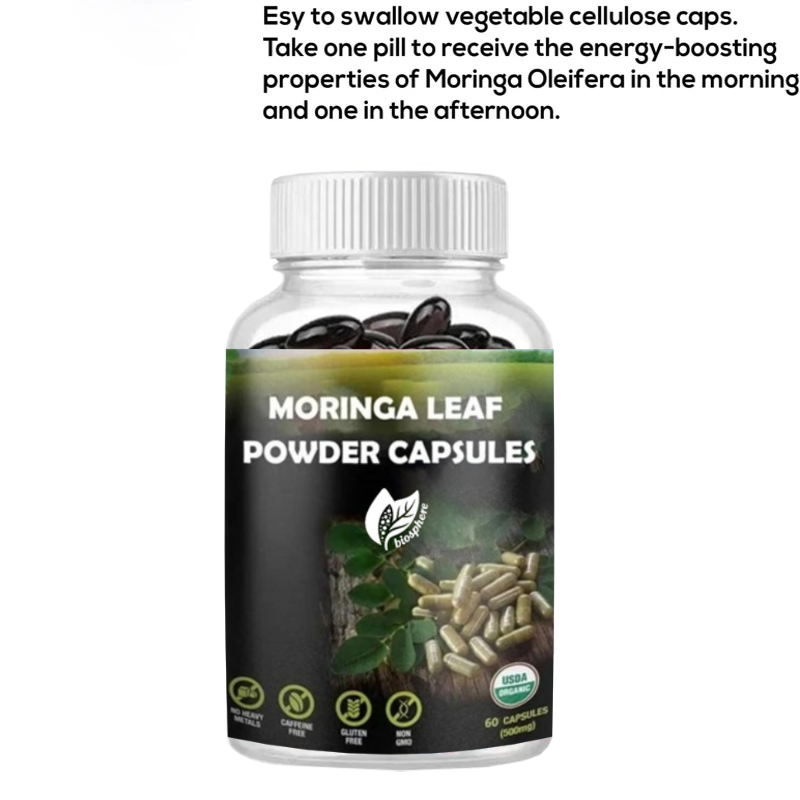 كبسولات مسحوق أوراق المورينجا  - مراجعة Moringa Leaf Powder وسعره