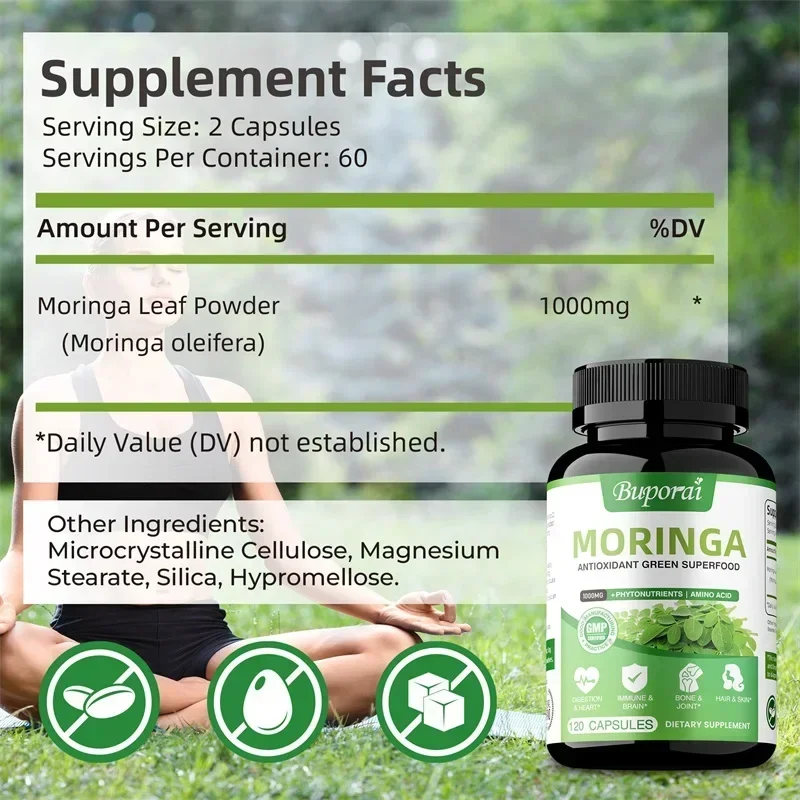 كبسولات المورينجا - مضادات أكس - مراجعة Moringa Leaf Powder وسعره