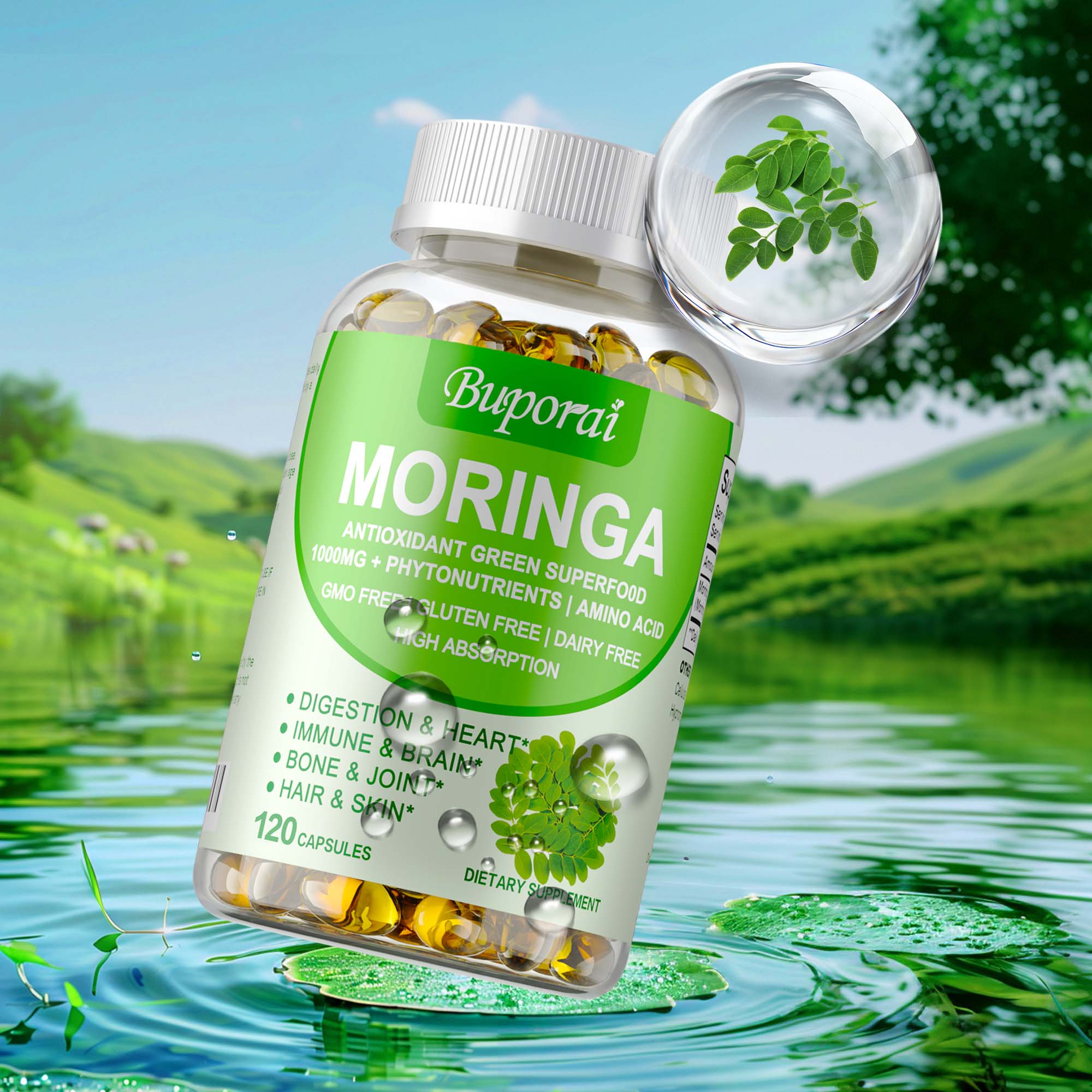 كبسولات مورينجا 1000 ملغ - تدع - مراجعة Moringa Leaf Powder وسعره